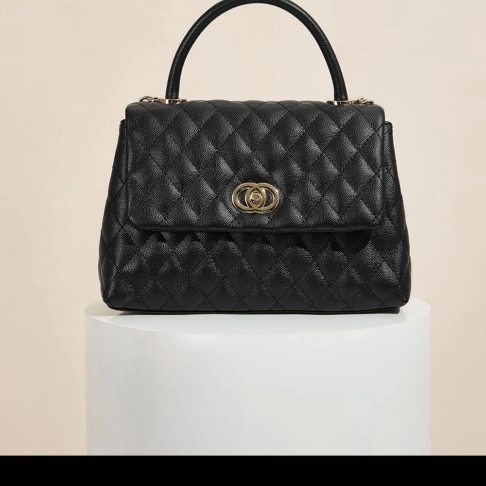 Quitted Chain Satchel Bag